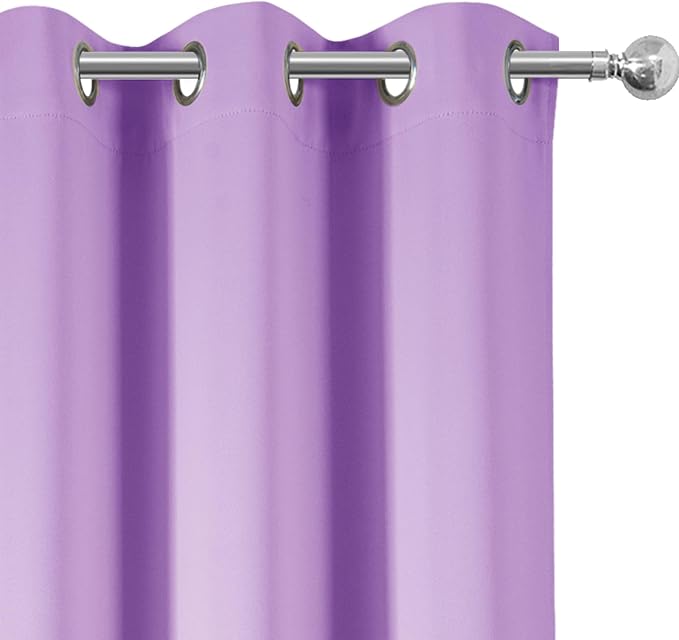 Lavender Blackout Curtains 34 x 63 Inch Length/Set of 2 Curtain Panels/Thermal - Image 6