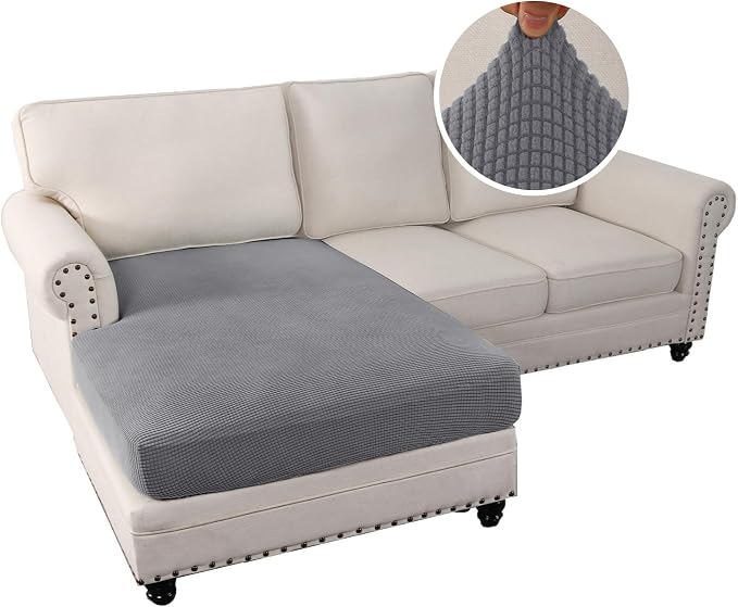 H.VERSAILTEX Sectional Couch Covers 1 Piece Chaise Slipcover L Shape Separate - Image 2