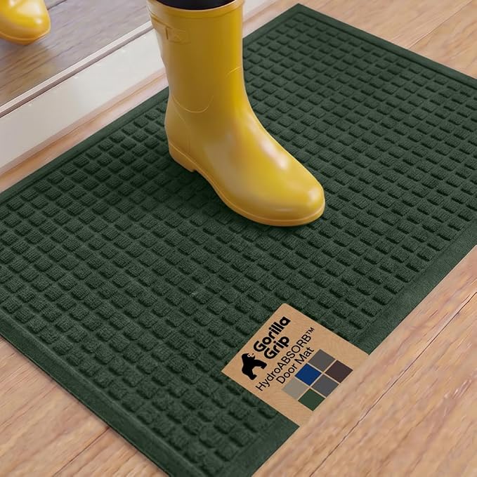 GORILLA GRIP® Ultra Absorbent Front Door Mat Outside Entrance, Traps Dirt and by Unknown