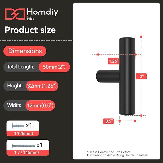 homdiy Black Cabinet Knobs 30Pack Single Hole Drawer Knobs Black Kitchen Drawer Pulls and Knobs Stainless Steel Cabinet Hardware for Bathroom, Cupboard
