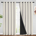 SimpleHome Cream 100% Blackout Curtains Room Darkening Living Room 84 Inch | by SimpleHome