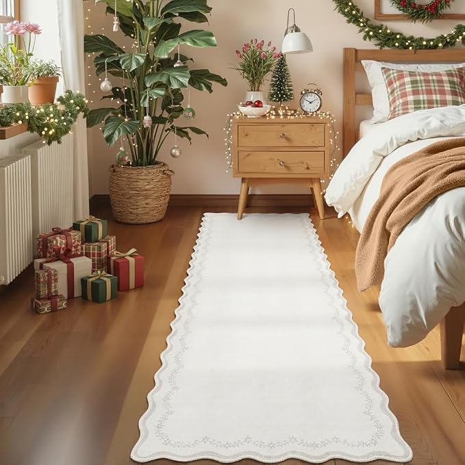GarveeHome 2x6 Scalloped Washable Runner Rug Non Slip Hallway Kitchen Rug | by GarveeHome