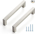 Ravinte 50 Pack Cabinet Handles Square Cabinets Cupboard Hanldes Brushed Nickel Drawer Pulls Stainless Steel Kitchen Cabinet Pulls Cabinet Hardware Drawer Handles 5 inch Hole Center