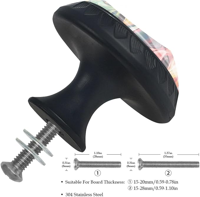 Race Cars with Colorful Racing Track Pattern Kitchen Cabinet Knobs, Decorative Dresser Knobs with Screws Pulls Handles Hardware Drawer Knobs for Home Furniture, 4 Pack
