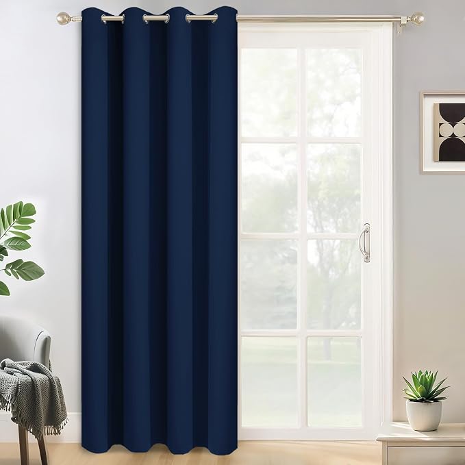 Yakamok Navy Blue Room Darkening Curtains 84 inch Sliding Door Drapes | 1 by Yakamok
