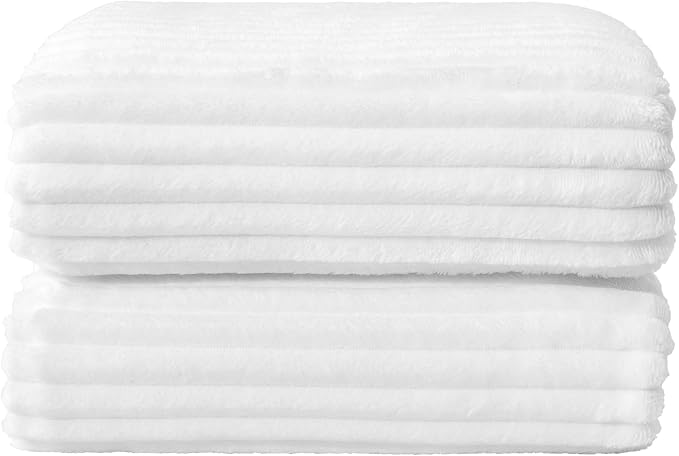 BEDELITE 3D Ribbed Jacquard White Fleece Twin Blanket - Image 9