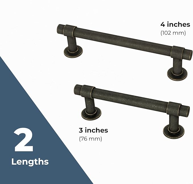 Franklin Brass - Francisco Warm Chestnut Cabinet Handles 3 Inch (3") Hole Center Pulls | Easy Install, Durable Hardware for Kitchen Cabinet Door, Drawers, Dresser Pull, Furniture (10 Pack)