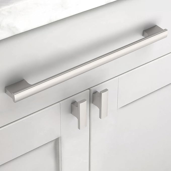 Asidrama 10 Pack 10 Inch(254mm) Brushed Satin Nickel Kitchen Cabinet Handles, Cabinet Pulls Kitchen Cabinet Hardware for Cupboard Drawer Pulls