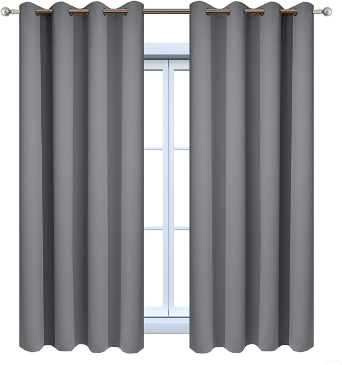 Yakamok Grey Room Darkening Curtains 52x72 inch Gray Grommet-Living Room | 2 - Image 9