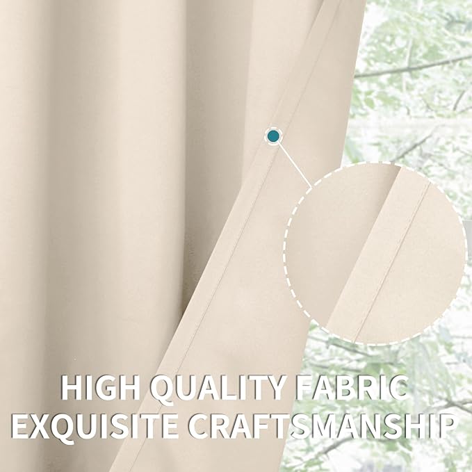 BGment Blackout Curtains - Grommet Thermal Insulated Room Darkening Bedroom and Living Room Curtains, Set of 2 Panels (38 x 84 Inch, Champagne)