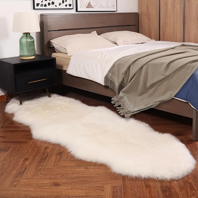 IRIWOOL Premium Genuine Fur Sheepskin Rug Real Australia Sheepskin Natural - Image 3