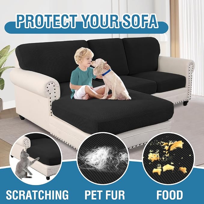 H.VERSAILTEX 2025 New Sectional Couch Covers 6 Pieces Stretch Sofa Covers - Image 7
