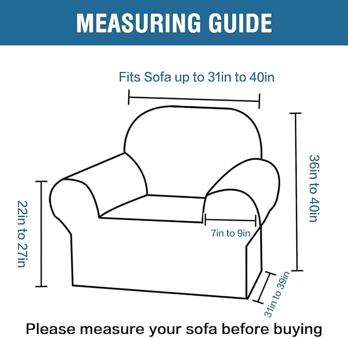 H.VERSAILTEX Stretch Chair Slipcover Sofa Cover Furniture Protector Cover High - Image 2