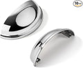 khtumeware 10 Pack 3" Drawer Pulls Polished Chrome Cabinet Cup Pulls Kitchen Hardware Cabinet Handles Drawer Handles Knobs 3 inch Hole Center