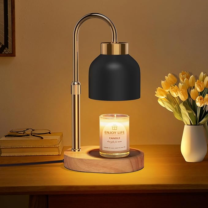 Candle Warmer Lamp with Dimmer Adjustable Height, 2/4/8H Timer,Vintage Home Decor for Scented Jar