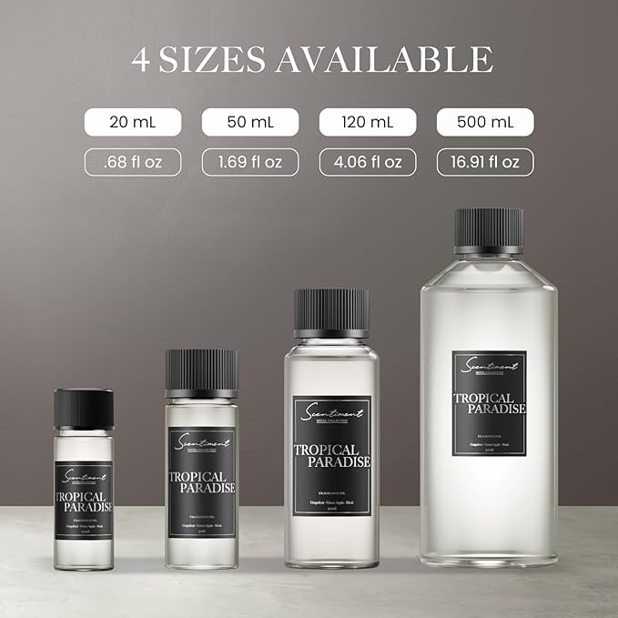 Scentiment Diffuser Oil - Tropical Paradise | Aromatherapy Fragrance Inspired by 5-Star Hotels | Luxurious Scent with Notes of Grapefruit, Green Apple, Musk (50 mL)
