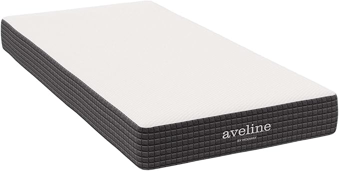 Modway Aveline Memory Foam Bed Mattress Conventional, Twin,Firm, White
