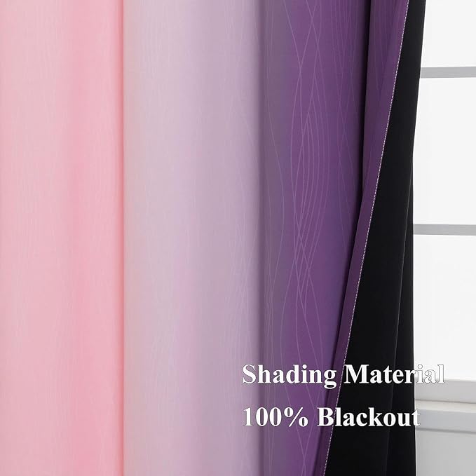 Pink and Purple Ombre Blackout Curtains - Image 5