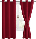 Blackout Curtains for Bedroom and Living Room Christmas Red W42xL72 | Light by Hiasan