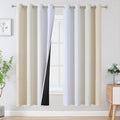 Beige and Greyish White Ombre Blackout Curtains Living Room 72 Inches Long | by ESTELARTEXTILER