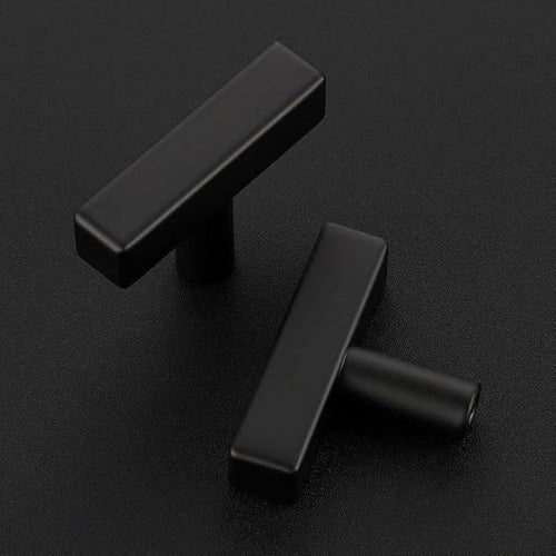 1 Pack Black Cabinet Knobs - Sqaure Bar Cabinet Pulls Matte Black Knobs for Kitchen Drawer Stainless Steel Dresser Pulls for Kitchen Hardware 2in Length Single Hole