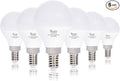 Simba Lighting LED Candelabra E12 Base G14 Small Globe 5W 40W Replacement Light Bulb (6 Pack) for Ceiling Fan, Chandelier, Vanity, Round A15 Frosted White Cover, Non-Dimmable, 4000K Natural Light