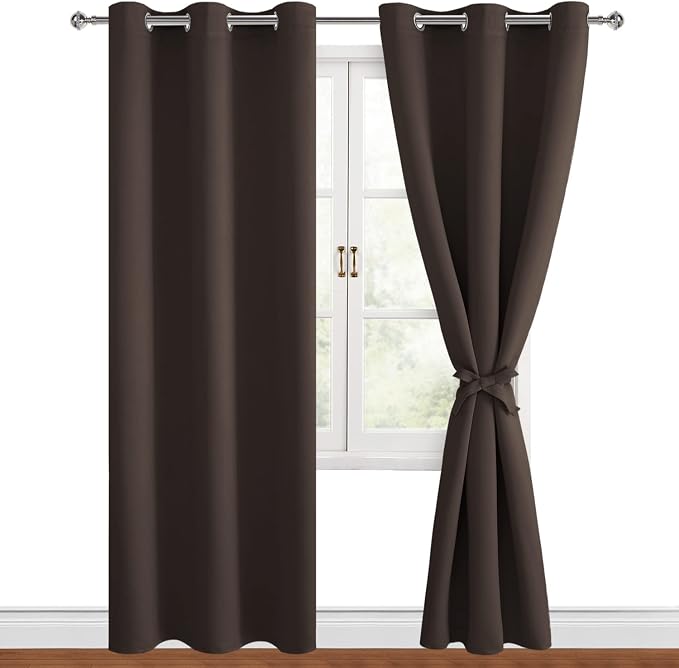Blackout Curtains for Bedroom, 42 x 84 Inches Long, 2 Panels | Thermal by Hiasan