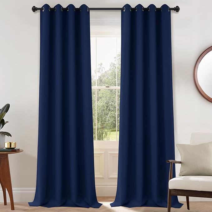 Yakamok Room Darkening Curtains 52x108 inch Length Navy Blue-Living Room | 2 by Yakamok