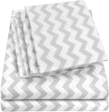 Full Size Bed Sheets - 6 Piece 1500 Supreme Collection Fine Brushed Microfiber Deep Pocket Full Sheet Set Bedding - 2 Extra Pillow Cases, Great Value, Full, Chevron Gray