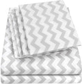 Cal King Size Bed Sheets - 6 Piece 1500 Supreme Collection Fine Brushed Microfiber Deep Pocket California King Sheet Set Bedding - 2 Extra Pillow Cases, Great Value, California King, Chevron Gray