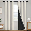 SimpleHome Cream 100% Blackout Curtains Room Darkening Living Room 84 Inch | by SimpleHome