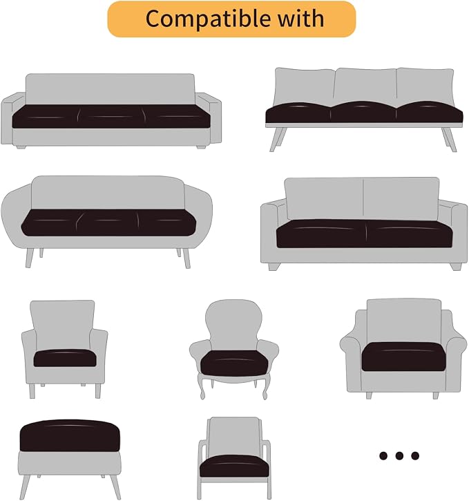 Fuloon Faux Leather Couch Cushion Slipcover, Waterproof Stretch Covers - Image 6