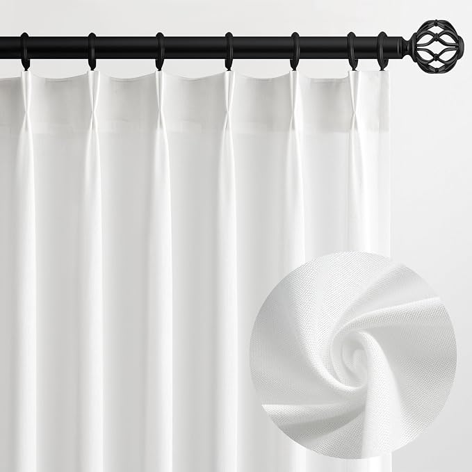 Topfinel Pinch Pleated 92 Inch Curtains 2 Panels by Topfinel