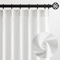 Topfinel Home White Pinch Pleated Semi Sheer Curtains Textured Linen Blended by Topfinel