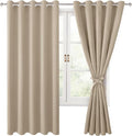 Blackout Curtains for Bedroom, 60 x 63 Inches Length Taupe 2 Panels | Thermal by Hiasan