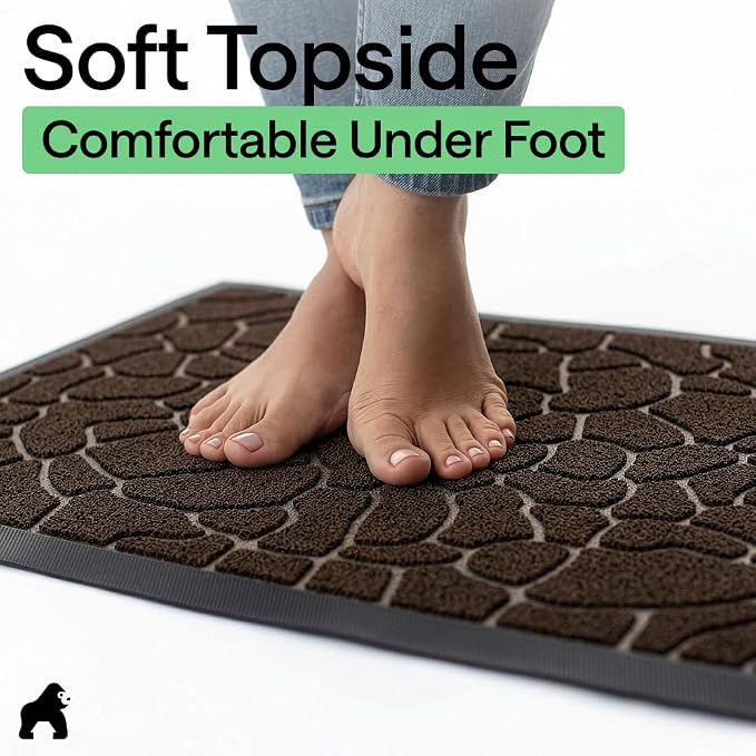 GORILLA GRIP 100% Waterproof All-Season WeatherMAX Doormat, US Designed Natural - Image 8