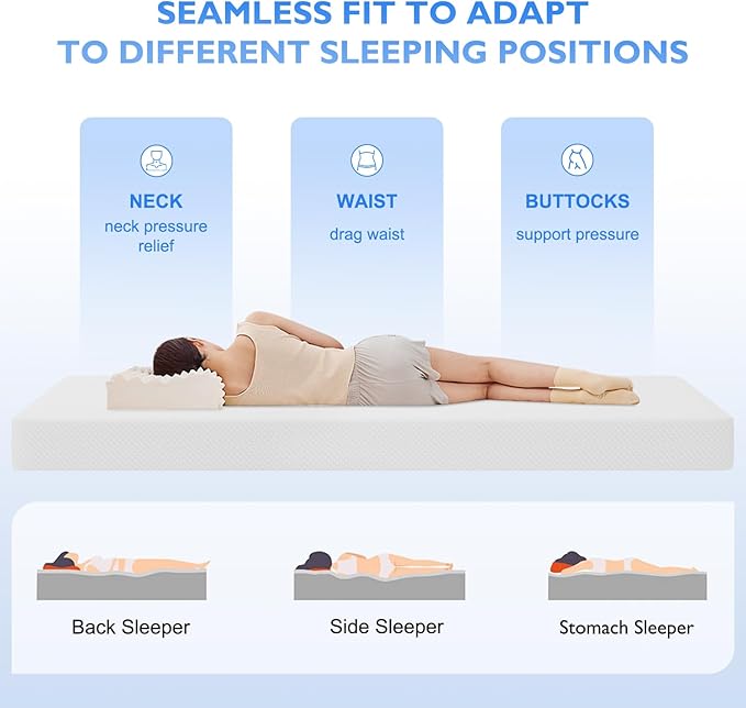 PayLessHere 8 Inch Gel Memory Foam Mattress Medium Firm Mattresses CertiPUR-US Certified Bed-in-a-Box Pressure Relieving California King Size,Fiberglass Free，White