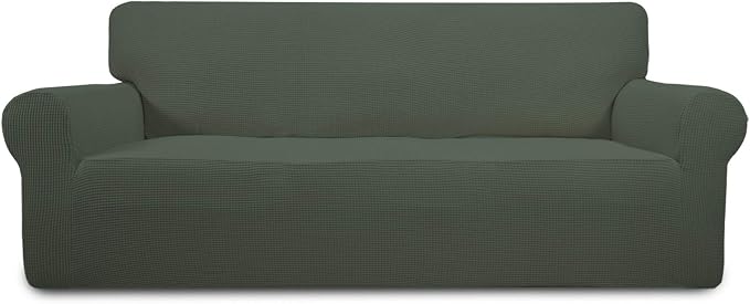 Easy-Going Stretch Oversized Sofa Couch Slipcover Washable Olive Green | by Easy-Going