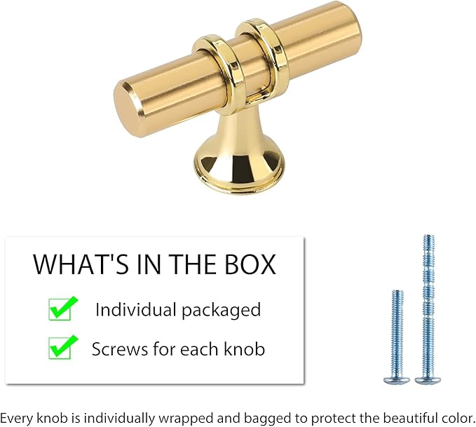 LONTAN 30 Pack Brushed Brass Cabinet Knobs Gold Dresser Knobs