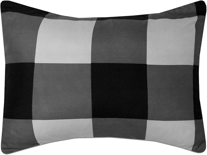 5 Piece Comforter Set Bed in a Bag Buffalo Check Christmas Print All Season Soft Down Alternative Bedding Comforter Set & Luxurious White Microfiber Bed Sheets, Twin, Buffalo Plaid Black/Gray