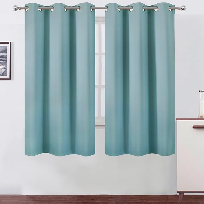 Blackout Curtains 42 x 63 inch/Stone Blue Curtains Set of 2 Panels/Thermal by Lemomo