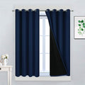Yakamok Navy Blue 100% Blackout Curtains 45 Inches Long 52" Wide, 2 Panels | by Yakamok