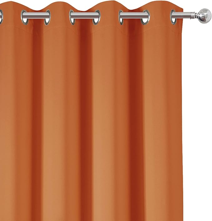 Blackout Curtains 52 x 84 inch/Orange Curtains Set of 2 Panels/Thermal - Image 6