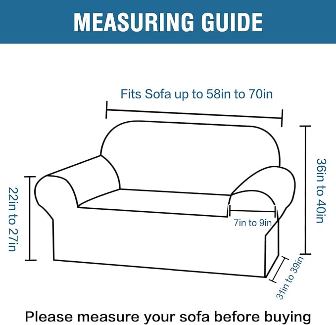 H.VERSAILTEX Stretch Couch Cover Loveseat Covers - Image 2