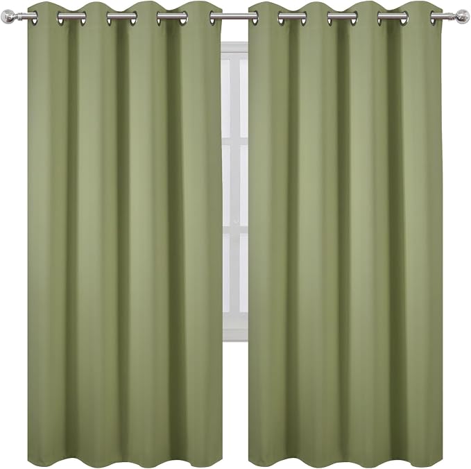 Sage Green Thermal Blackout Curtains/52 x 72 Inch/Set of 2 Panels Room - Image 2