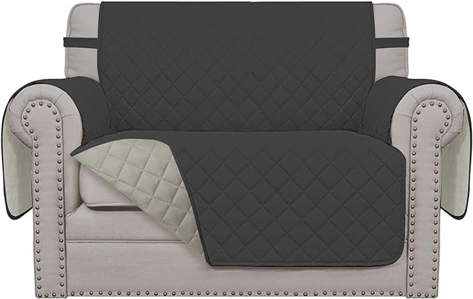Easy-Going Reversible Couch Cover, Oversized Chair, Darkgray/Beige | Machine by Easy-Going