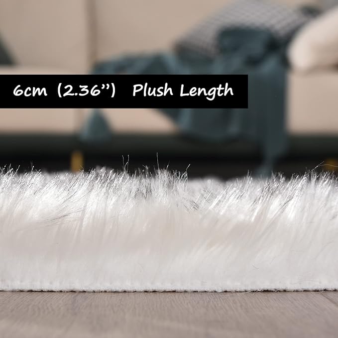 Goolela Fluffy Faux Fur Runner Rug 2x6 - Image 3