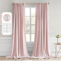 MIULEE Light Pink Back Tab Blackout Curtains 52x96 Inch Long 2 Panels Set | Rod by MIULEE