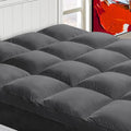Mattress Topper Super Queen for Back Pain, Extra Thick Mattress Pad Cover, Plush Pillow Top, Deep Elastic Pocket, Grey