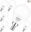 comzler LED Light Bulbs, 60 watt Equivalent 6000K Cool White Daylight A15 Ceiling Fan Bulbs, E12 Base Candelabra Small Light Bulbs, 600lm, Non-Dimmable, Pack of 6